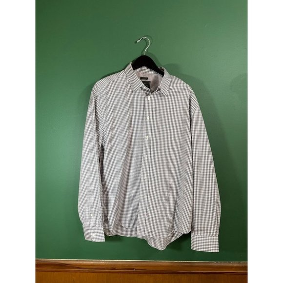 Jos. A. Bank Reserve - Men's Pink/Grey Plaid Long Sleeve Button Down Shirt - Siz - Picture 1 of 4